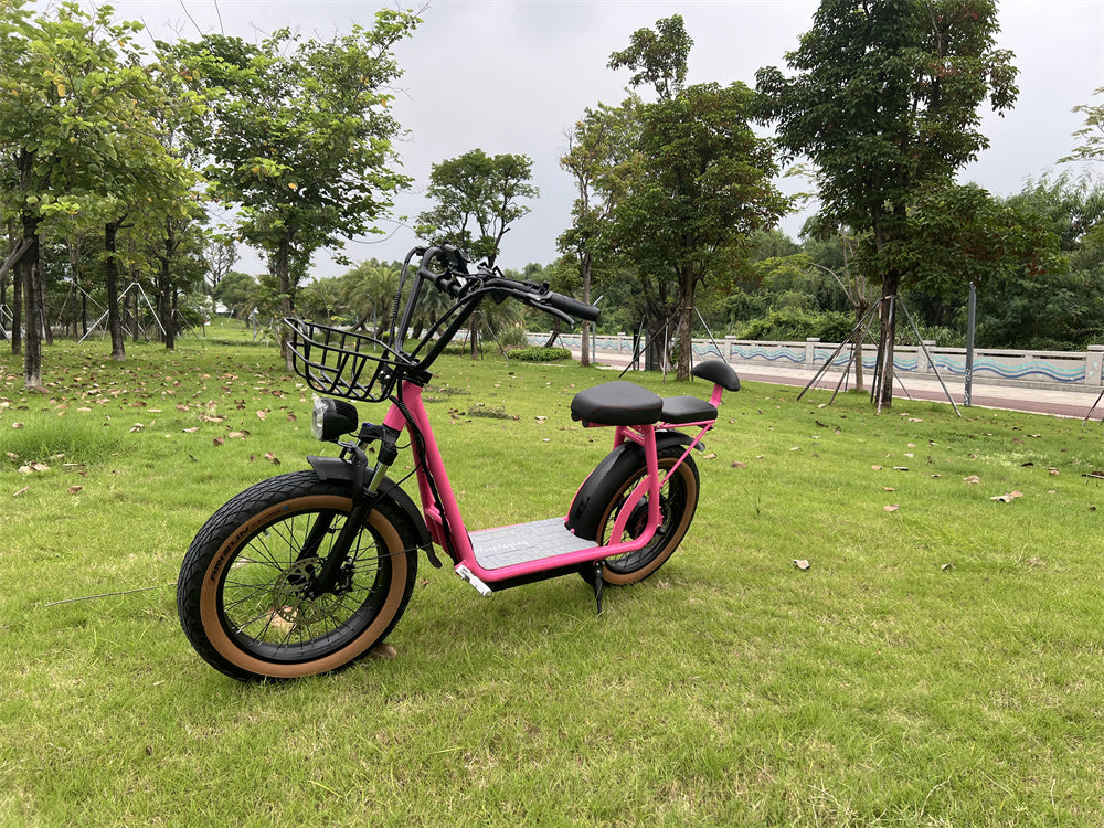 Pink urban electric scooter for lady