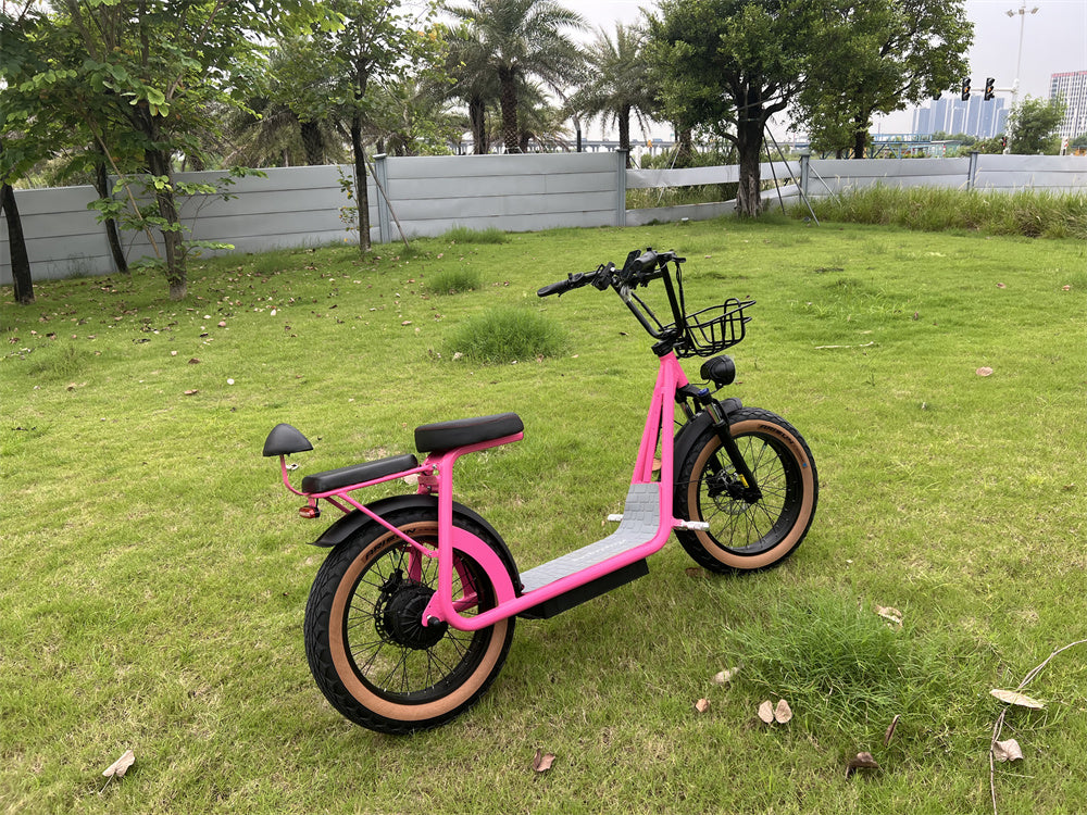 Pink urban electric scooter for lady