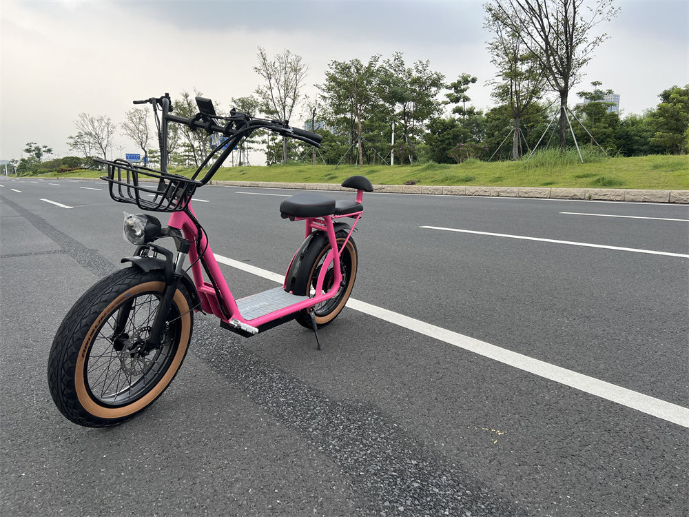 Pink urban electric scooter for lady