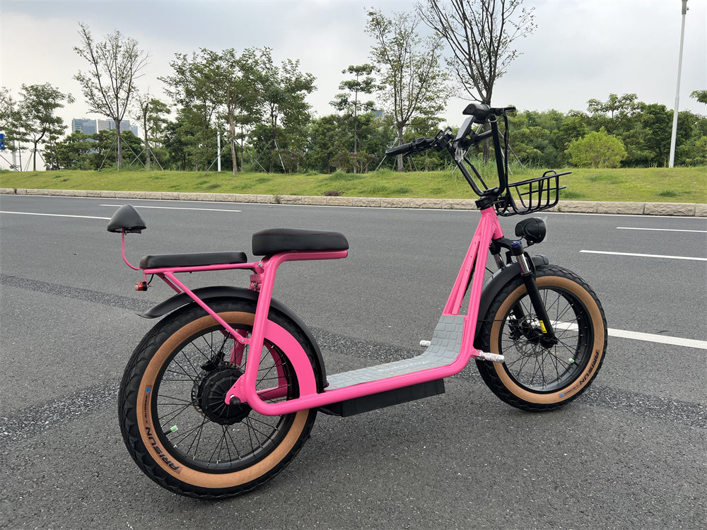 Pink urban electric scooter for lady