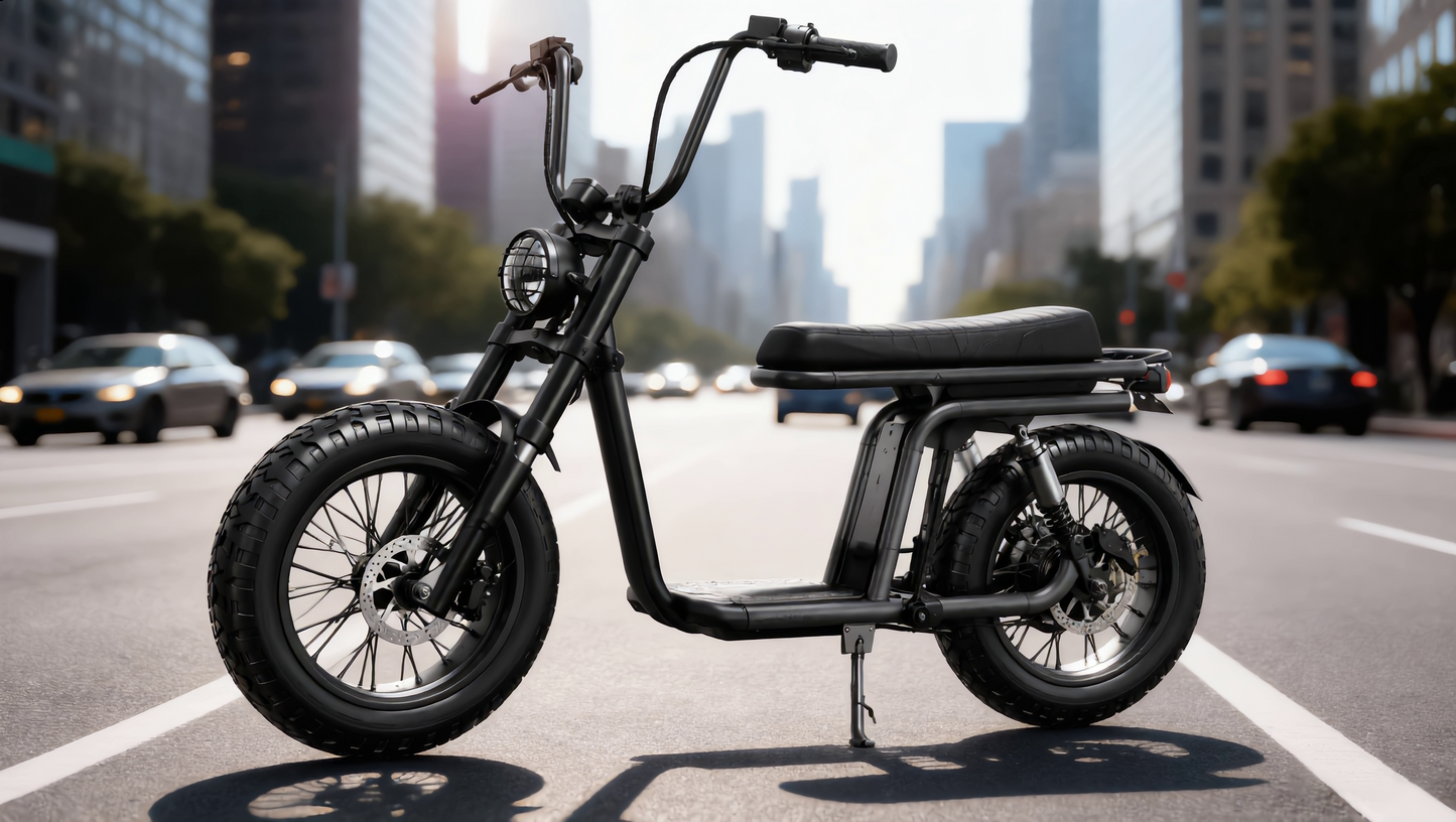 AS203 M2 Electric Cruiser Motorcycle | 60V 1500W/2000W Fat Tire Electric Bike