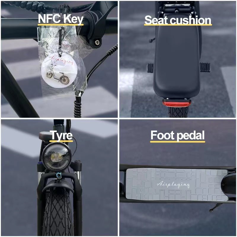 AS201 20 - Inch Fat Tire Electric Scooter Bike | Removable Battery, Dual Battery Option, Long - Range Ride - Airplaying Scooter